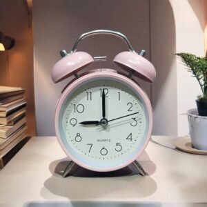 Bell Alarm Matt Pink AND White Clock (TC-243)