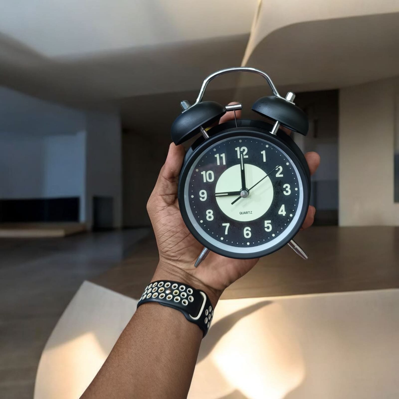 Bell Alarm Black And Yellow (RADIUM) Clock (TC-219) - Image 3