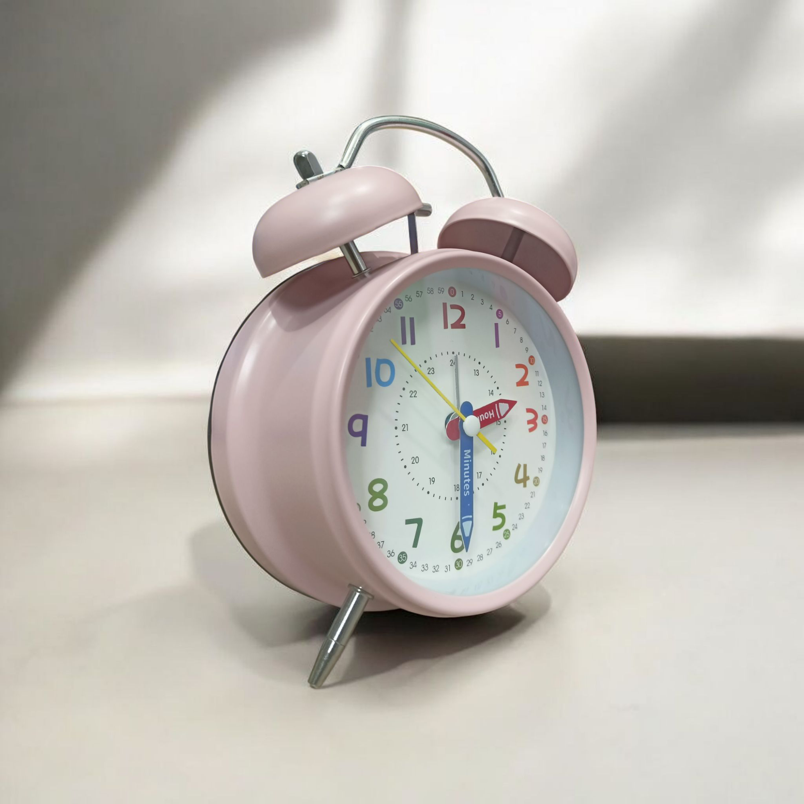 Bell Alarm Pink and White Colours Clock (TC-238) - Image 2