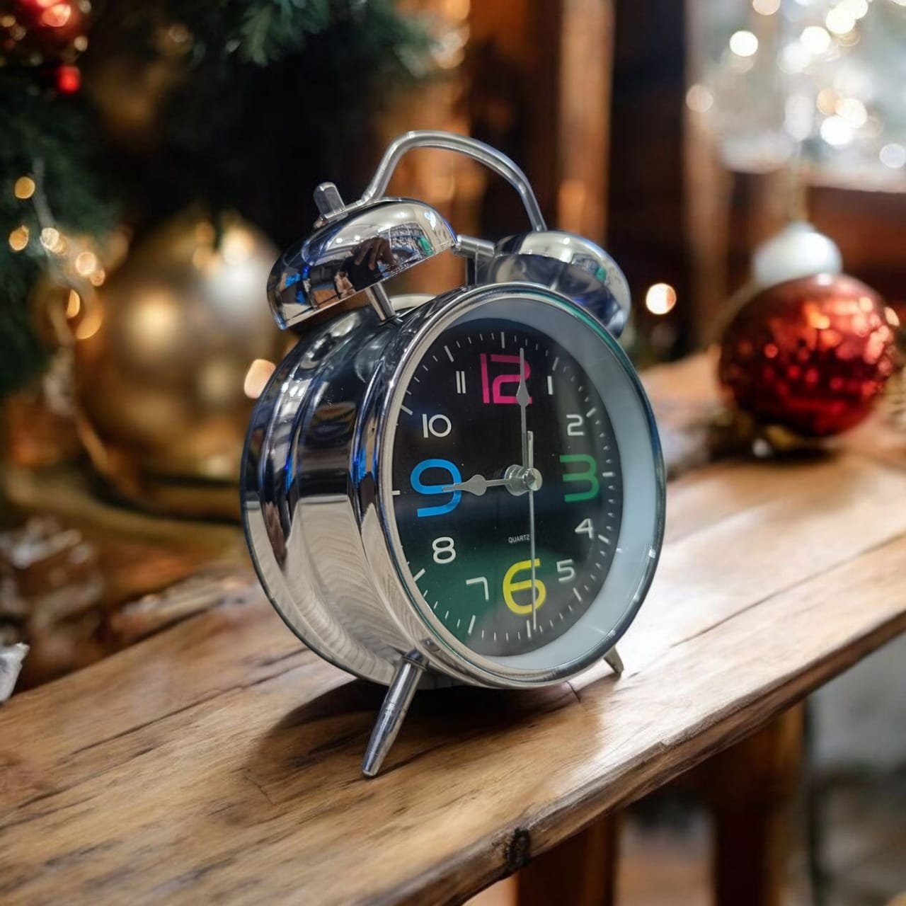 Bell Alarm Silver and Black Clock (TC-239) - Image 2