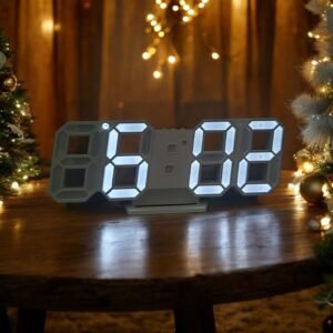 3D LED Digital Wall,Desktop WHITE Colour Clock (LC-601)